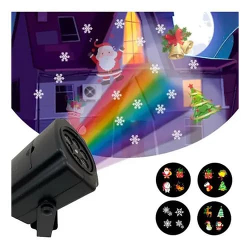 Refletor Projetor Natal Prova D'agua Desenhos Natalinos Cor Da Carcaça Preto Cor Da Luz Rgb