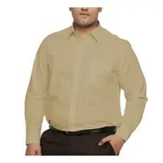 Camisa Social Masculina 100% Microfibra Manga Longa Plus Size Extra Grande Bege Clara Bom Pano