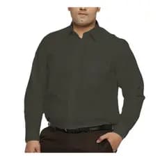 Camisa Social Masculina 100% Microfibra Manga Longa Plus Size Extra Grande Cinza Escura Bom Pano