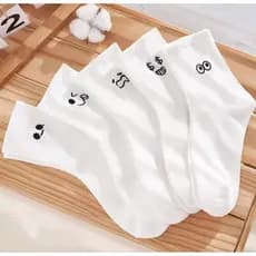 meias mid tube branco rostinhos divertidos (aleatórios)