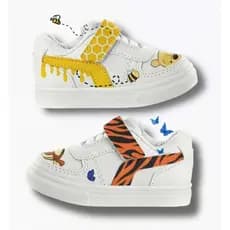 Tênis Branco Unissex Infantil Customizado Ursinho Pooh