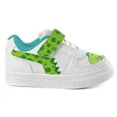 Tênis Branco Unissex infantil Customizado Dinossauro Baby