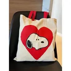 Bolsa Sacola Ecobag Cru customizada Snoopy