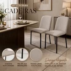 Kit 2 Cadeiras Classic para sala de jantar cozinha mesa recepção