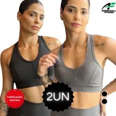 KIT 2UN Top Nadador com Bojo Academia Fitness Bojo Removível Alta Compressão Treino Crossfit Cropped