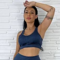 Top Cropped Fitness Alças Largas Sustentação Poliamida