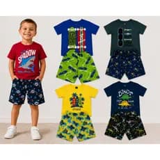 Kit Conjunto Menino 4 a 8 peças de roupas infantil Tamanhos 2 ao 12 anos