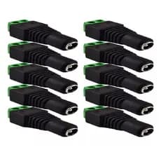 Kit 10 Conector P4 Femea Com Borne Para CFTV / Som / Fontes