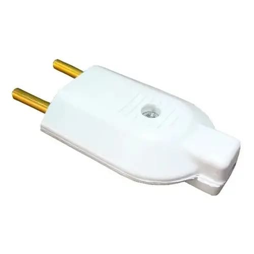 Plug Pino Tomada Macho Branco 2 Pino 10a Padrão Antigo Novo