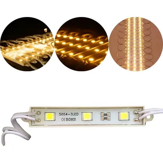 Modulo Led Injetado Fita Led 12v 0,75w 3 Leds Branco Quente