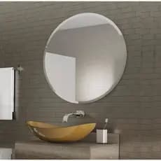 Espelho Decoração Multiuso Redondo Com Fita Dupla Face Decoração Para Quarto Sala Banheiro 40CM