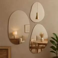 Kit Combo 3 Espelhos Pelo Preço de 1 Espelho Orgânico Composição Mosaico Decoração Compre 1 Leve 3