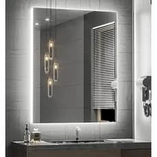 Espelho de Led Retangular Vários Tamanhos Maquiagem Moda Blogueira Fotos Barbearia Decoração