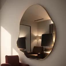 Espelho Orgânico Grande Com Moldura Decoração Moderna Quatro Opções De Cor Super Oferta