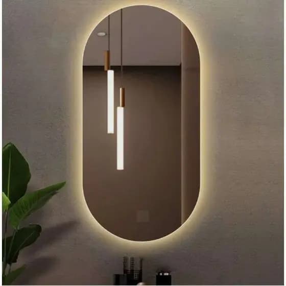 ESPELHO OVAL MODA BLOGUEIRA MODERNO COM LED QUENTE OU LED FRIO