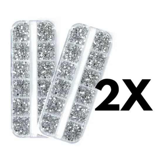 ATACADO Kit Estojo Strass Para Maquiagem e Nail Art