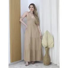 Vestido feminina Longo Três Maria Tecido Viscose - Maxma 8449