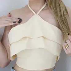 Maxma Cropped Babado Costas Abertas - Maxma 1150