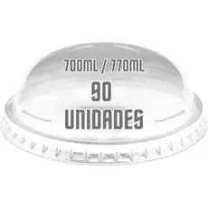 Kit 90 Uni Tampa Bolha Copo 770ml Cristal Açaí Suco Sorvete
