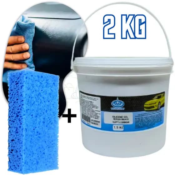 Kit Silicone Gel 2kg + Esponja Aplicador Carro Perfumado Automotivo