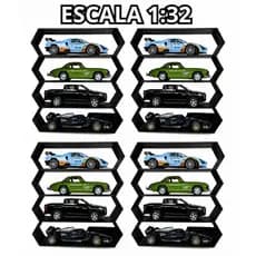 Kit 4 Display Miniatura Nicho 1:32 Expositor Prateleira Parede