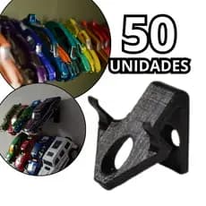 Kit 30 a 50 Suporte de Parede Expositor Inclinado para Miniaturas Display 1/64
