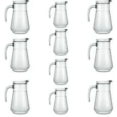 CONJUNTO KIT 10 PÇ JARRA BAR DE SUCO AGUA E BEBIDAS 780ML De Vidro BUFFET (DISTRIBUIDOR NADIR FIQUEIREDO) ENVIO IMEDIATO