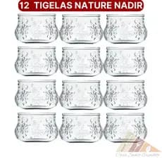 KIT 12 TIGELAS SOBREMESA VIDRO NATURE 200ML - NADIR
