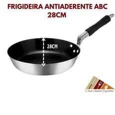 Frigideira Fritadeira Antiaderente Cabo Inox Hotel Restaurante ABC 28cm ENVIO IMEDIATO ATÉ 24HRS