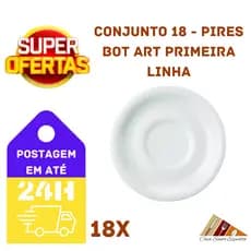 CONJUNTO 18 - PIRES DE XÍCARA PORCELANA BOT ART PRIMEIRA LINHA BRANCA 14CM (XÍCARA NÃO INCLUSA)