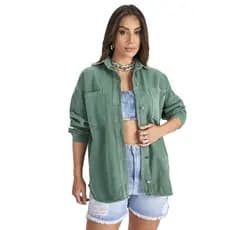 Jaqueta Jeans Feminina Longa Oversized Plussize Camisão Inverno
