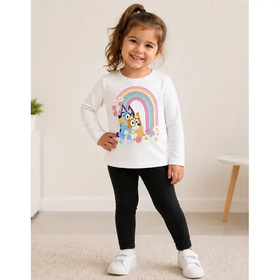 Conjunto Infantil Menina Bluey Blusa Manga Longa E Legging Conjunto Bluey Bingo Menina Roupa Infantil Meia Estação