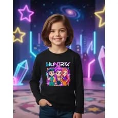 Blusa Guerreiras K-pop Camiseta Infantil Manga Longa Huntrix Menina Infanto Juvenil