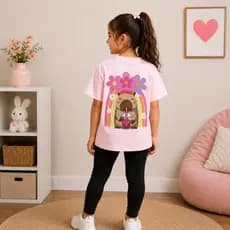 Conjunto Infantil Menina Capivara Arco Íris Camiseta  Legging Look Infantil Feminino Capivara Camiseta Preta com Legging