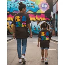 Kit 2 Camisetas StreetWear Feminina T-shirt Casual Tal Mãe & Filha Verão Rio Brazuka 100% Algodão, Look Combinadinho,