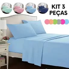 Jogo de Lençol 2 ou 3 Peças 400 Fios Berço Solteiro Casal Queen ou King Micropercal