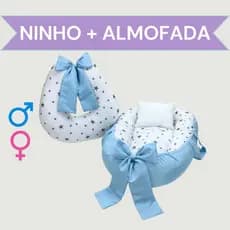 Ninho Redutor Mais Almofada de Amamentação Estrelinha 100% Poliéster Extra Macio