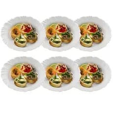 JOGO 6 PRATOS DE VIDRO BRANCO BORMIOLI ROCCO 25,5CM RASO