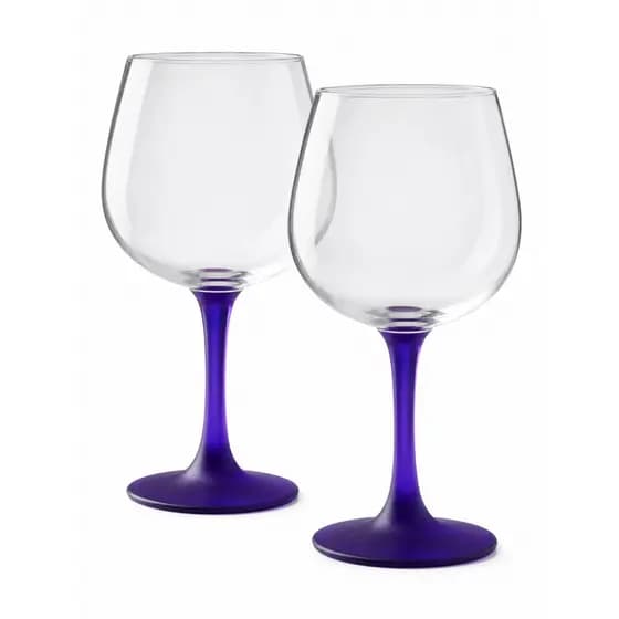 Kit 2 Taças de Vidro de Gin 720ml de Drinks Festa Base Roxa