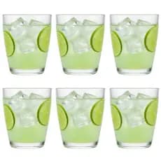 Jogo 6 Copos de Vidro 355ml de Whisky Suco Agua Refrigerante