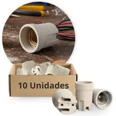 Kit 10 Receptáculo Bocal Soquete Porcelana E27
