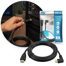Cabo Hdmi 90 Graus 2 Metros 2.0 3d 4k 19 Pinos Pix 018-3322
