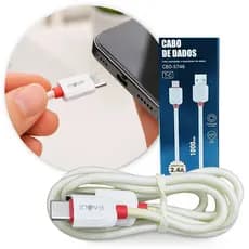 Cabo P/ Samsumg Motorola Xiaomi Carregador Usb Tipo C 2.4a Branco