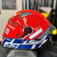 Capacete Moto Ls2 Ff358 Classic Pro Tiempo White Red Blue