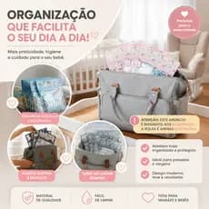 Kit com 6 Saquinhos Organizadores para Bolsa Maternidade em Plástico + Tags Identificação Bordadas