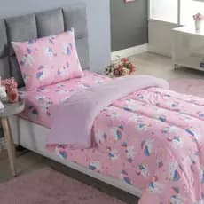 Edredom Infantil Kids Solteiro AVULSO Dupla Face Estampado Micropercal Unicornio