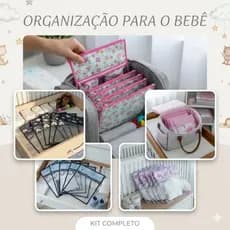 Kit c/6 Saquinhos Organizadores para Mala de Maternidade Plástico Cristal com Zíper + Tags Bordadas