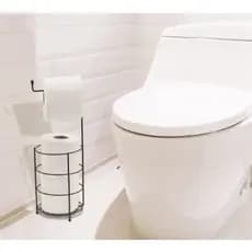 porta papel higiênico de chão suporte banheiro aramado black