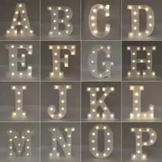 Luminária Led Letras Branca 15cm Abajur Decoração Festa