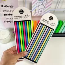 Notas Adesivas Fininhas Marcador de Página Transparente Marca Texto Lembrete Papel Auto Adesivo